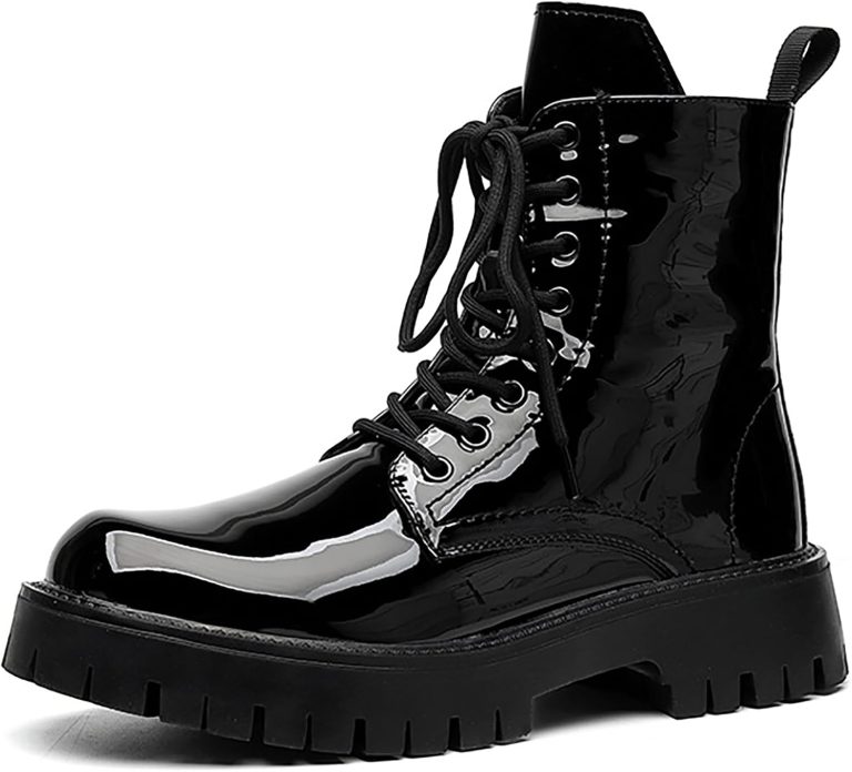 Men’s Genuine Leather Low Heel Chelsea Boots, Warm Non-Slip Business Dress Boots
