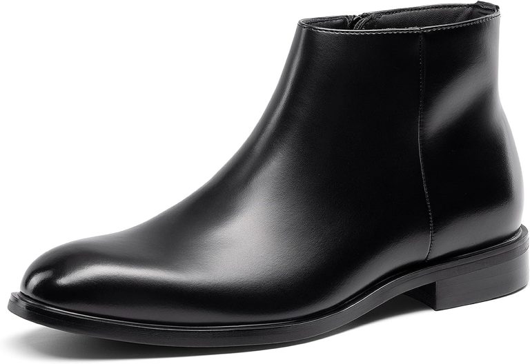 Men’s Side Zipper Chelsea Boots, Classic Casual and Formal Leather Ankle Boots