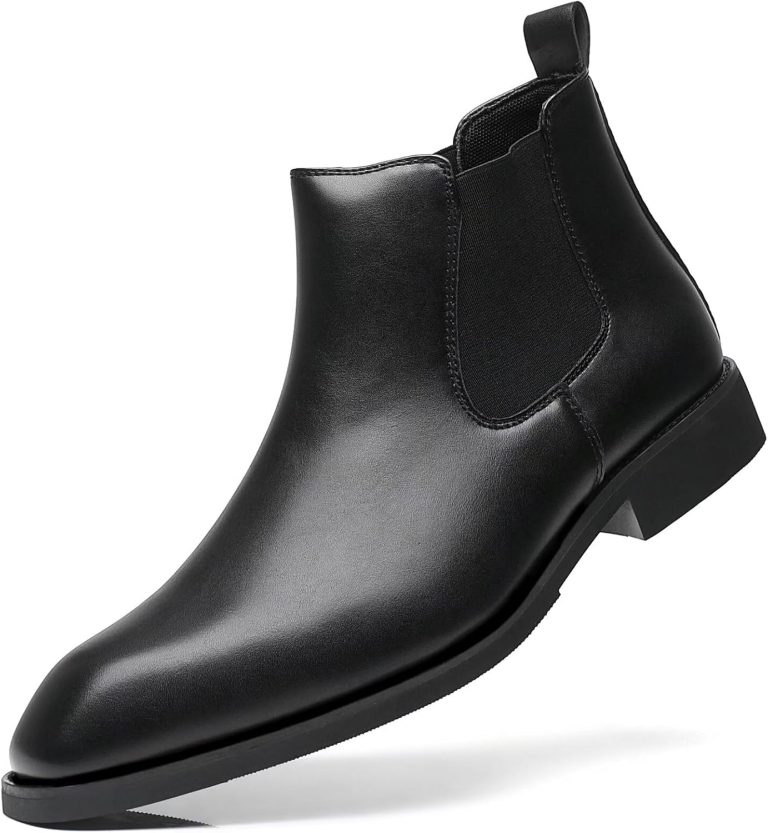 Men’s Classic Genuine Leather Chelsea Boots, Business Casual Dress Boots