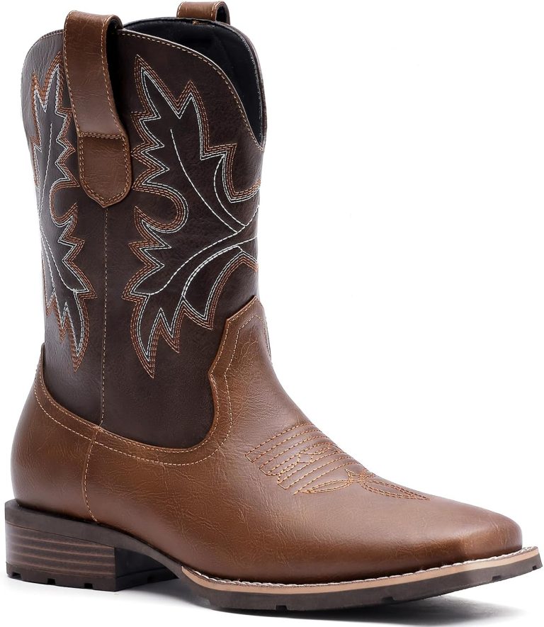 Men’s Lace-Up Motorcycle Boots, Casual Biker Style Dress Ankle Boots
