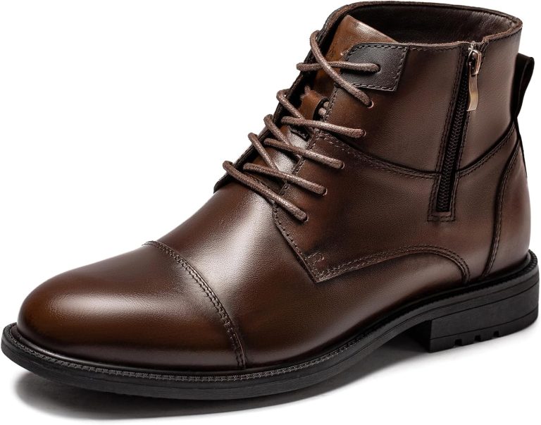 Lightweight Men’s Dress Ankle Boots, Side Zip Business Casual Boots